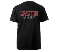 Rock Off Trade T-shirt homme LED Zeppelin Logo et Symbols Manches courtes Noir 100% coton L