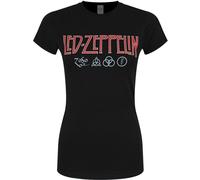 Led Zeppelin - T-Shirt Logo pour femme RO905 (XL) (Noir)