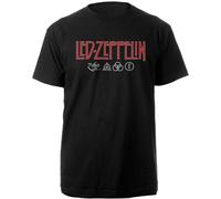 Led Zeppelin Ledzeppelin_Logo & Symbols_Men_BL_TS:2XL T-Shirt, Noir (Black Black), XX-Large Homme