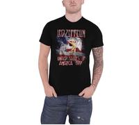 Led Zeppelin T Shirt Stars N Stripes USA 77 Band Logo nouveau officiel Homme S