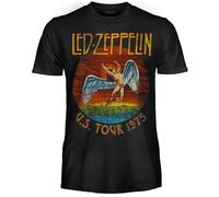 Led Zeppelin T-shirt U.S. Tour 1975, Officiel Band Rock. T-shirt Unisexe Adulte Garçon, US Tour, XL