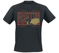 Rock Off LED Zeppelin Zeppelin & Smoke Homme T-Shirt Manches Courtes Noir L 100% Coton Regular/Coupe Standard