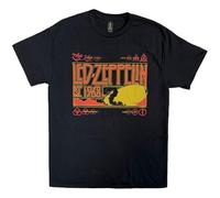 LED Zeppelin Zeppelin & Smoke Homme T-Shirt Manches Courtes Noir M 100% Coton Regular/Coupe Standard