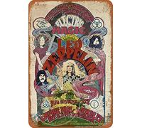 Led Zppelin Poster mural rétro en métal - Plaque d'avertissement vintage en fer - Décoration amusante à suspendre pour garage, bar, restaurant, club - 20 x 30 cm
