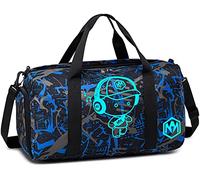 LEDAOU Sac de sport pour enfant garçon et femme avec compartiment à chaussures et compartiment humide, sac de bain, adolescent, petit sac de voyage, sac de fitness, Prince Graffiti Bleu, Sports