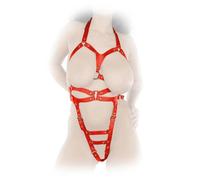 Ledapol Body En Cuir Véritable Extrem Ouvert Pour Femme Ouvert Noir Rouge Blanc