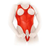 Ledapol - Racé Cuir Véritable Body Ouvert avec Laçage En Divers Couleurs