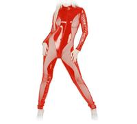 Ledapol - Racé Stretch Vernis Combinaison Avec Inserts en Mesh Divers Couleurs