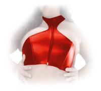 Ledapol - Vrai Cuir Zip Bustier / Top Avec Col Montant En Diverses Couleurs