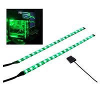 LEDdess Bande lumineuse LED flexible pour ordinateur avec aimant pour boîtier de PC (30 cm, 18 LED, série S) Vert