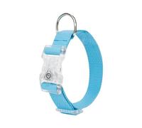 LedDog Collier réfléchissant réglable en pur coton et élastique pour chiens de petite, moyenne et grande taille (bleu, 51 à 65 cm)