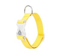 LedDog Collier réfléchissant réglable en pur coton et élastique pour chiens de petite, moyenne et grande taille (jaune, 51 à 65 cm)