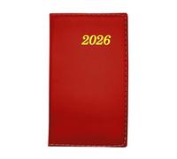 Leddy Living Agenda hebdomadaire 2026 8,5 x 14 cm Couverture Soft Touch Écologique Papier Non Blanchi Design élégant et fonctionnel de janvier à décembre en italien (rouge)