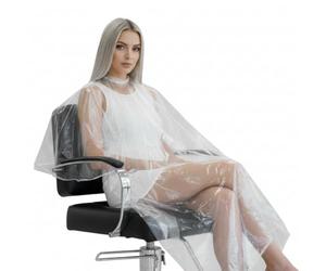 Leddy Living Capes Jetables Coiffeur 130 x 110 cm 3 pièces PE - Housse imperméable pour coupe et teinte cheveux, jetable professionnelle, légère, hygiénique, antistatique