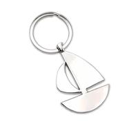 Leddy Living Porte-clés bateau à voile chromé élégant de 8,5 cm accessoire nautique marin idée cadeau pour passionnés de voile de style marin, chrome, 8,5 cm