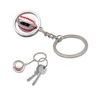 Leddy Living Porte-clés de poche boule de BasEBALL rotatif, accessoire de sport avec anneau porte-clés, idée cadeau original pour homme et femme, parfait pour voiture, moto et sacs à dos, accessoire