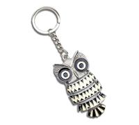 Leddy Living Porte-clés hibou grand en métal émaillé 14,5 cm - Design élégant et articulé - Accessoire pour sac, voiture et maison - Idée cadeau femme et homme porte-bonheur, multicolore, 14,5 CM
