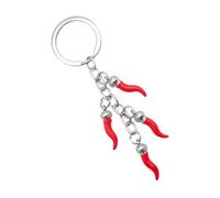 Leddy Living Porte-clés Naples avec pendentifs Cornetto Porte-bonheur - Amulette Scaramantico Cornicello italien pour homme et femme - Symbole de chance et tradition, multicolore, 11,5 cm
