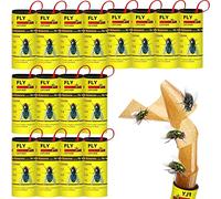 Ledeak 16 Pièces Piège à Mouches, Ruban Attrape Mouche Papier Rouleaux Collants Tue Mouche à Fruits, Rouleaux de Papier Tue-Mouche Non Toxique pour Moustiques Pucerons Insectes Volants