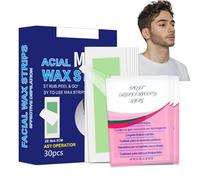 Ledeak Bandes de cire pour homme - Épilation rapide et nourrissante - Prêtes à l'emploi - N'endommagent pas la peau - 30 bandes de cire froide + 3 huiles de nettoyage