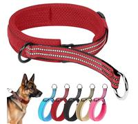 Ledeak Collier Martingale Chien, Collier Coulissant Étrangleur pour Chien, Colliers en Nylon Réfléchissant Réglable Anti Traction pour Chiens de Taille Moyenne et Gande Entraînement (Rouge, M)