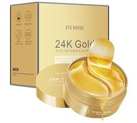 Ledeak Patch Yeux 24K Or, 60 Patchs Hydrogel Anti-Âge, Hydratant Patchs pour Les Yeux, Réduit Cernes, Poches, Rides et Gonflements, Eye patche Anti Rides pour Femmes Homme