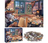 Ledeak Puzzle 1000 Pièces Adultes, Puzzle de 1000 pièces pour Adultes avec Image Panoramique, Puzzles Adulte, Puzzle Panoramique Impossible, Décoration de La Maison (Maison Chaleureuse)