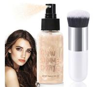 Ledeak Spray Paillette Corps, Huile Pailletée pour le Corps, Rapide Glitter Spray avec un Pinceau de Maquillage, Maquillage Paillette Glitter Makeup, Body Shimmer Oil Pour Visage (Or Champagne)