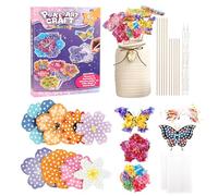 Ledebouk Kit de fleurs à bricoler avec paillettes et déco, Ensemble de Bricolage pour les Enfants de 6-4-5 ans, Bricolage Flower Poke in Art Foil Artisanat Kit Créatif, pour Filles de 4 à 10 Ans