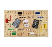 LEDELIRANT Jeu de société Familial de TAC-TIK de 2 à 6 Joueurs, 7 Ans et +, Plateau modulable magnétique, Fabrication Artisanale, Bois d'Hévéa Massif, écoresponsable, Normes CE, Marque française