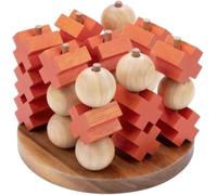 LEDELIRANT - Tic Tac Toe 3D en Bois d’Acacia et Hévéa - Morpion Fait Main pour Enfants et Adultes - Jeu Durable - Décoration Naturelle - Idée Cadeau Originale. (Large)