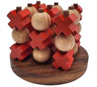 LEDELIRANT - Tic Tac Toe 3D en Bois d’Acacia et Hévéa - Morpion Fait Main pour Enfants et Adultes - Jeu Durable - Décoration Naturelle - Idée Cadeau Originale. (Medium)