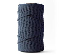 LEDENT Corde à macramé (3mm, 120M, Bleu Marine) - Double Torsion en 100% Coton recyclé pour des projets créatifs, décoration et Bricolage