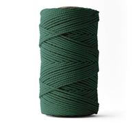 LEDENT Corde à macramé (3mm, 120M, Vert foncé) - Double Torsion en 100% Coton recyclé pour des projets créatifs, décoration et Bricolage