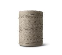 LEDENT Corde à macramé (3mm, rouleau XL 500M, marron) - Double torsion en 100% Coton recyclé pour des projets créatifs, décoration et bricolage - 500M à une pièce