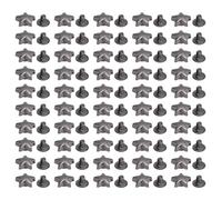 Leder Nieten Schrauben Set 50 Stück Zinklegierung Sterne Nieten 10mm PH Schrauben 4.5mm für Lederarbeiten Gürtel Taschen Schuhe (Argent Noir)