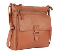 LEDERBUCK Shirley Grand sac à bandoulière en cuir véritable pour femme, cognac