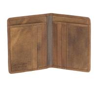 Ledershop24 Porte-cartes de voiture en cuir avec 6 emplacements pour cartes et 4 compartiments pour documents, beige, Taille unique, Porte-badge format portrait