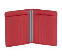 Ledershop24 Porte-cartes de voiture en cuir avec 6 emplacements pour cartes et 4 compartiments pour documents, rouge, Taille unique, Porte-badge format portrait