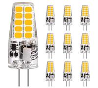 LEDGLE 3.5W G4 Ampoule LED,Équivalent 25W Lampe Halogène 35W Éclairage Domestique 360° Angle de faisceau Lumineux 350LM AC/DC 12V, Blanc Chaud, pour Lustre Paysage 2700K, Non Dimmable, Lot de 10
