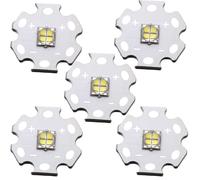LEDGUHON Lot de 5 puces LED COB 5050 SMD haute puissance 12 W avec plaque en aluminium 20 mm Base PCB Dissipateur thermique (700 mA, CC 3,0-3,2 V, 6000-8000 K, 120 degrés) pour projets d'éclairage DlY