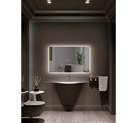 Ledimex Miroir de Salle de Bain LED carré 90 x 80 cm Rétrolumination par LED avec IRC > 80 - Capteur Anti-buée - Capteur on/Off - Lumière Froide - Modèle Italie