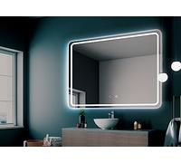 Ledimex - Miroir de Salle de Bain LED carré - Dimensions 60 x 80 cm - Éclairage par LED avec IRC > 80 - Coins Ronds et lumière Frontale - Modèle Autriche