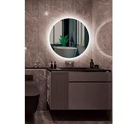 LEDIMEX - Miroir rond LED Lisbonne - Miroir mural avec éclairage LED - Salle de bain - Ø 90 cm