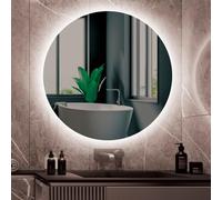 LEDIMEX - Miroir Rond Salle de Bain avec Lumière LED 90Cm Rétroéclairé et Anti-buée | Miroir Intelligent Mur avec Lumière Froide 6500K sans Cadre et Capteur On/Off | Série Lisbonne