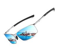 LEDING&BEST Lunettes de soleil Pilote polarisées hommes femmes Extérieur Léger Cadre métallique Pêche Golf Conduite Élégant Rétro lunettes Anti-Reflets Cat 3 CE