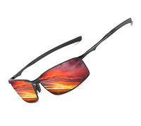 LEDING&BEST Lunettes de soleil Pilote polarisées hommes femmes Extérieur Léger Cadre métallique Pêche Golf Conduite Élégant Rétro lunettes Anti-Reflets Cat 3 CE
