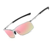 LEDING&BEST Lunettes de soleil Pilote polarisées hommes femmes Extérieur Léger Cadre métallique Pêche Golf Conduite Élégant Rétro lunettes Anti-Reflets Cat 3 CE