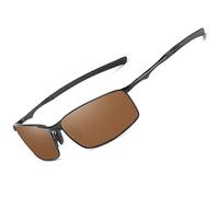 LEDING&BEST Lunettes de soleil Pilote polarisées hommes femmes Extérieur Léger Cadre métallique Pêche Golf Conduite Élégant Rétro lunettes Anti-Reflets Cat 3 CE