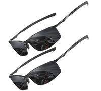 LEDING&BEST Lunettes de soleil Pilote polarisées hommes femmes Extérieur Léger Cadre métallique Pêche Golf Conduite Élégant Rétro lunettes Anti-Reflets Cat 3 CE